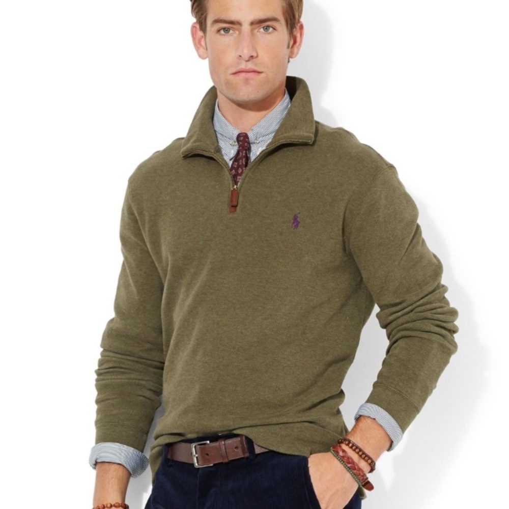 ralph lauren polo half-zip sweater